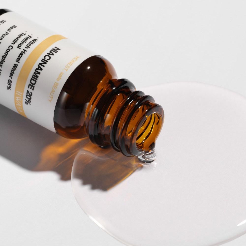 Hwasa Niacinamidă 20% reducerea porilor, îmbunătățirea ariei și profunzimii, fiolă pentru strângerea porilor, 3 bucăți, 10 ml