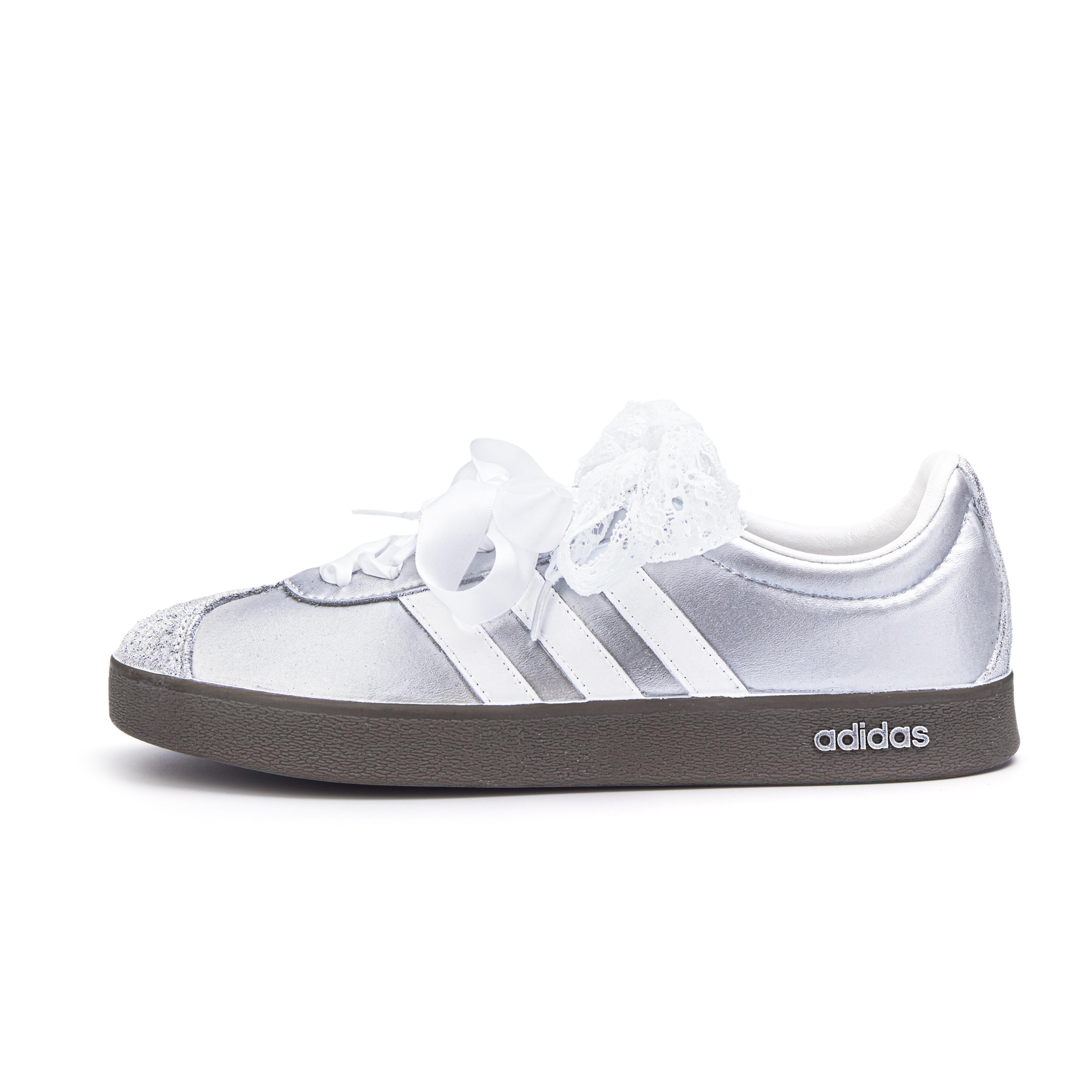 

Adidas Neo VL Court 2.0 Slip Resistant Low top Skateboard Shoes Unisex Silver ID6015(Team676-) 44⅔