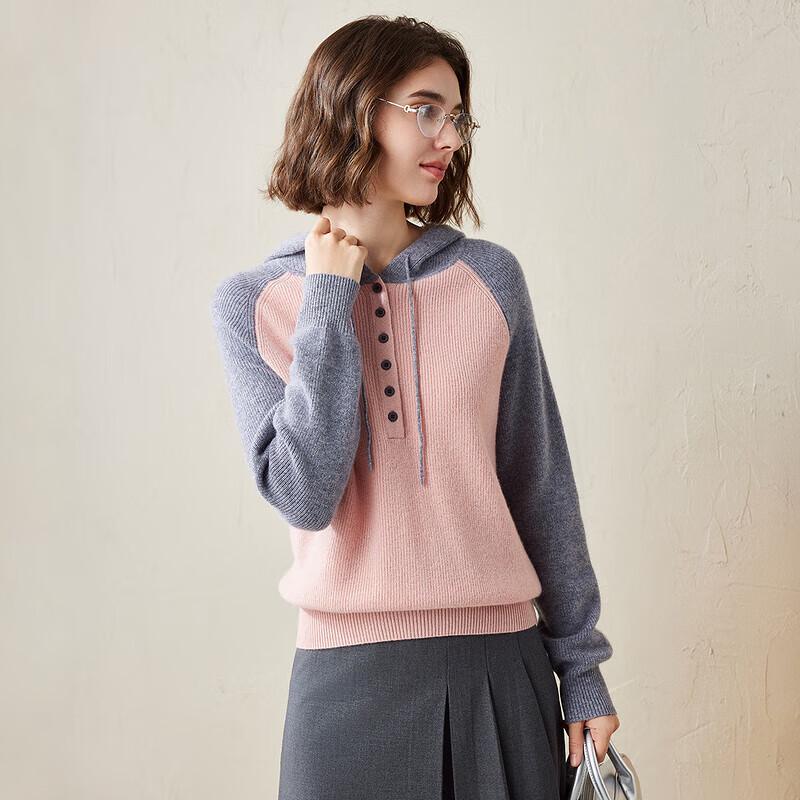 Komomboka Women's Hooded Pure Cashmere Sweater