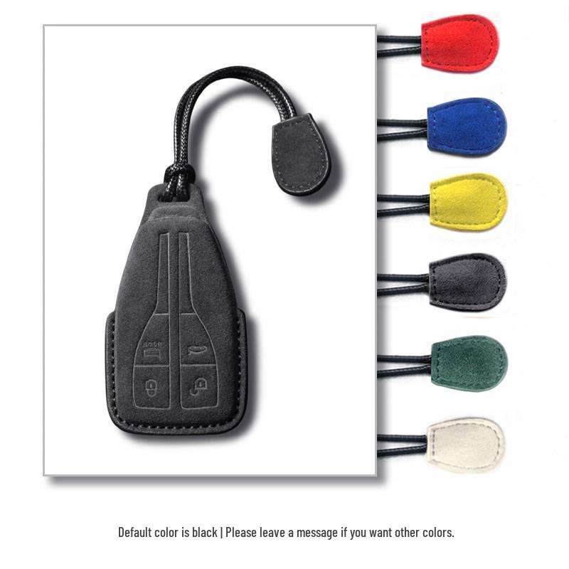 Suede Car Key Holder for FAW Hongqi HS5 HS7 H5 H6 H9 HQ9 with Buckle and Chain