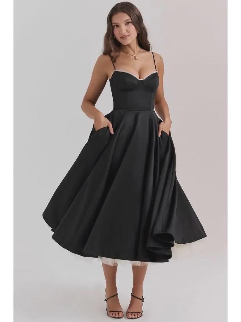 High-End Sexy Women's Cross-Border Spaghetti Strap Long Dress