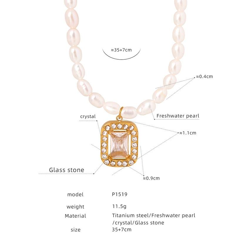 LT-P1521 New Retro Style Light Luxury French Pendant Necklace Titanium Steel 18K Gold/Silver Plated Zircon Heart Shape Jewelry
