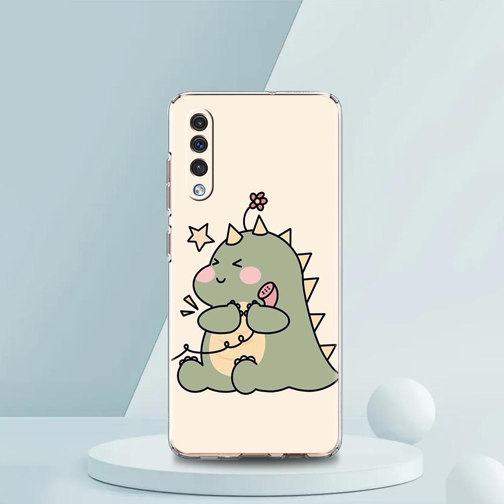 Funny Cute Cartoon Dinosaur Transparent Phone Case for Samsung Galaxy A16 A14 A12 A22 A24 A42 A02 A03S A06 A20 A30 A40 TPU Cover