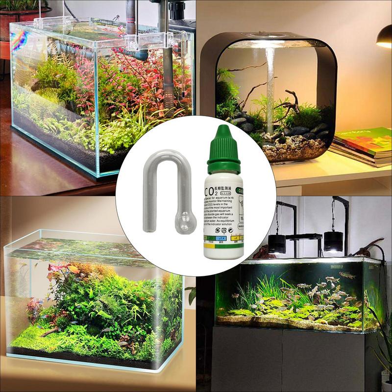 CO2 Indicator Drop Checker Solution Long Term Monitor Test Fish Tank Glass Aquatic Co2 Tester for Fish Tank Aquariums