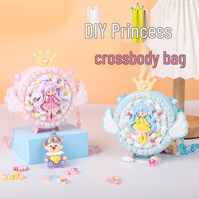 Kids' Handmade Cream PVC Crossbody Bag with Mirror Accessory