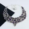 Dainty Raw Amethyst Gemstone Handmade 925 Sterling Silver Electroform Necklace, Raw Amethyst Silver Necklace For Wife, Unisex Necklace Easter Gift