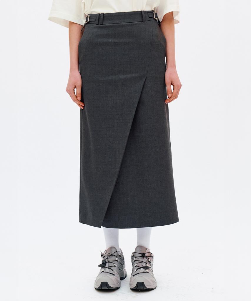 Iea Slit Cover Skirt Charcoal