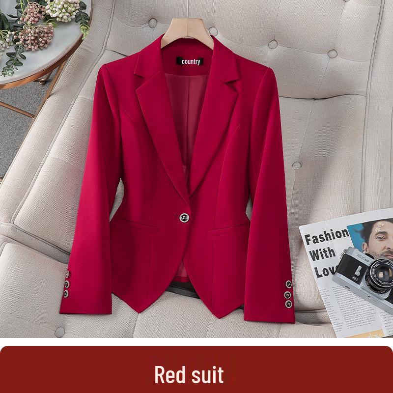 2025 Women's White Blazer: Versatile, Slimming, Long-Sleeve Western-Style Jacket for Spring & Autumn.