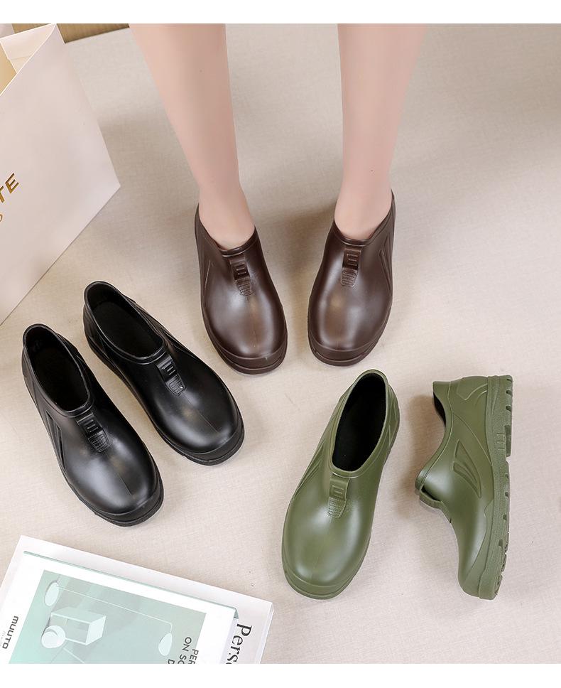 Unisex Koreaanse Stijl Waterdichte Antislip Korte Regenlaarzen - Modieuze Rubberen Schoenen voor Elk Seizoen met Lage Schacht