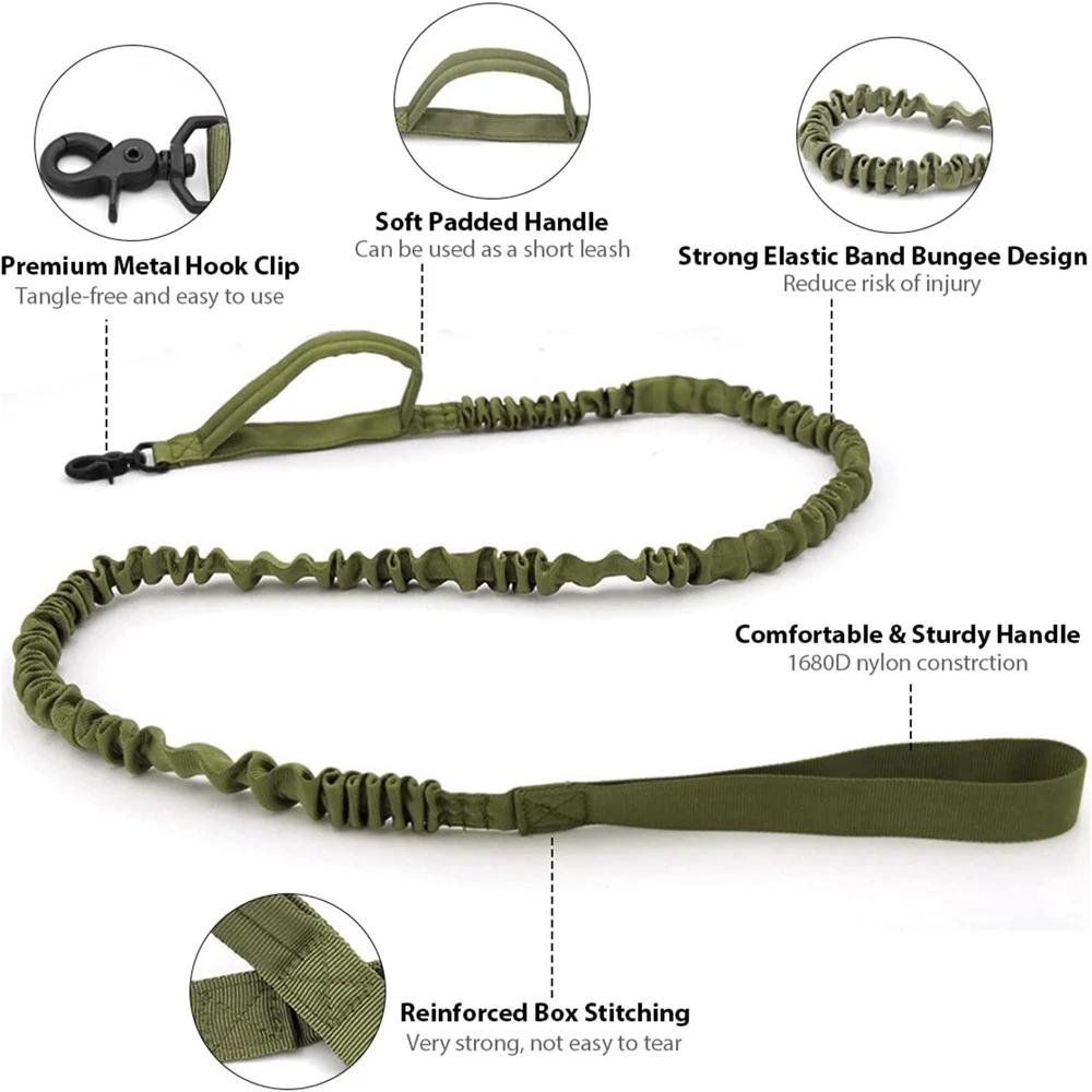 Collar para Perro Duradero Táctico Set de Correa Ajustable Militar para Mascota Perro Mediano Grande Pastor Alemán Accesorios de Entrenamiento