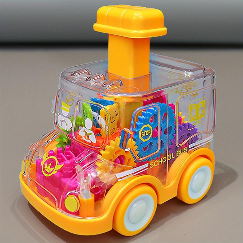 Baby Toy Press and Go Gear Car Toy for Toddlers 1 2 3 Years Old Light Up Toy Inertial Car Birthday Gifts for Kids Boys and Girls