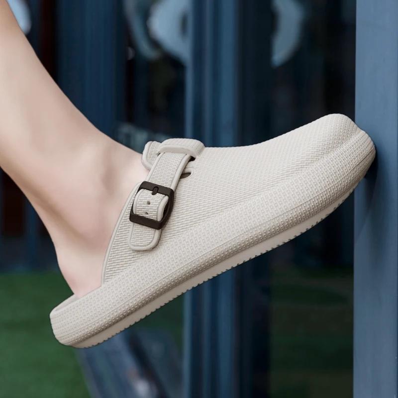 Couple Slippers Soft Feet Comfortable Outdoor Beach Leisure Trend Design Beige Large Size 36-45 Zapatillas Hombre Zapatillas
