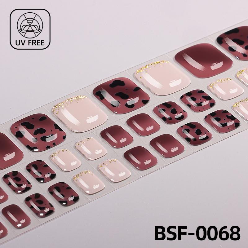 Popular Style New 3D Waterproof Nail Sticker Plastic UV Free Nail Wraps Toe Wraps