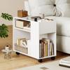 Printer Stand Printer Table with Divided Compartment, Shelves for Office, 70 X 34 X 60 Cm, White