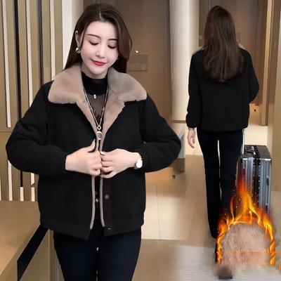 Winter Style Loose Fit Verdickte Damen Kurze Warme Jacke mit quadratischem Kragen Übergröße