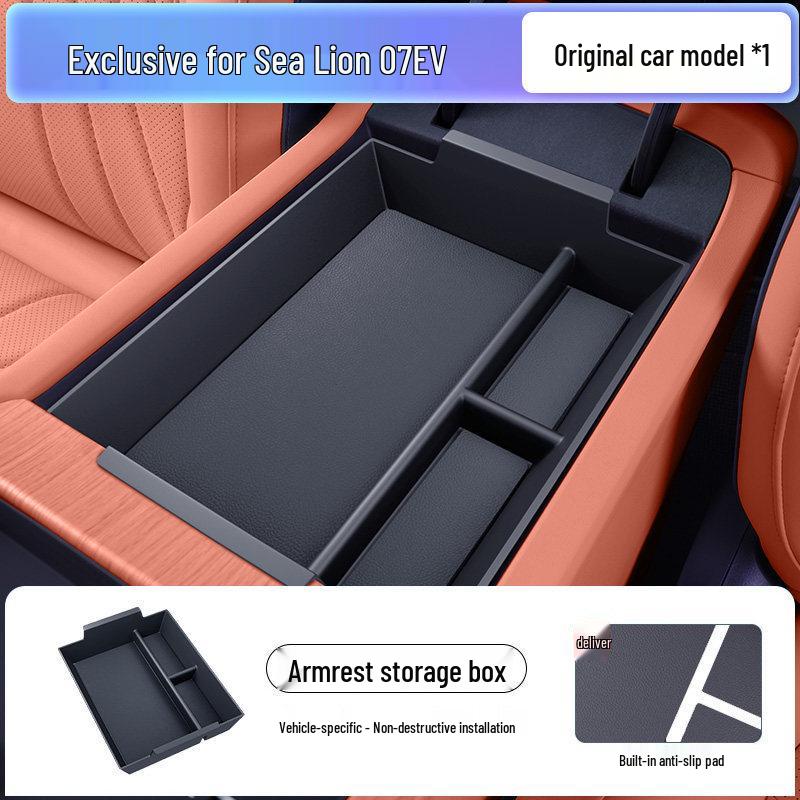 Under Console Storage Box for 2024 Sea Lion 07EV - Car Modification Armrest Organizer BYD Sea Lion 07EV 2024