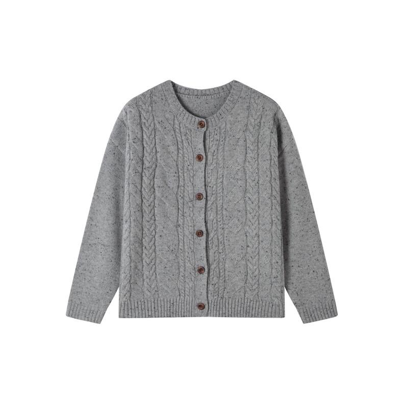 Elva' Island Women's Petite Loose Cable Knit Cardigan