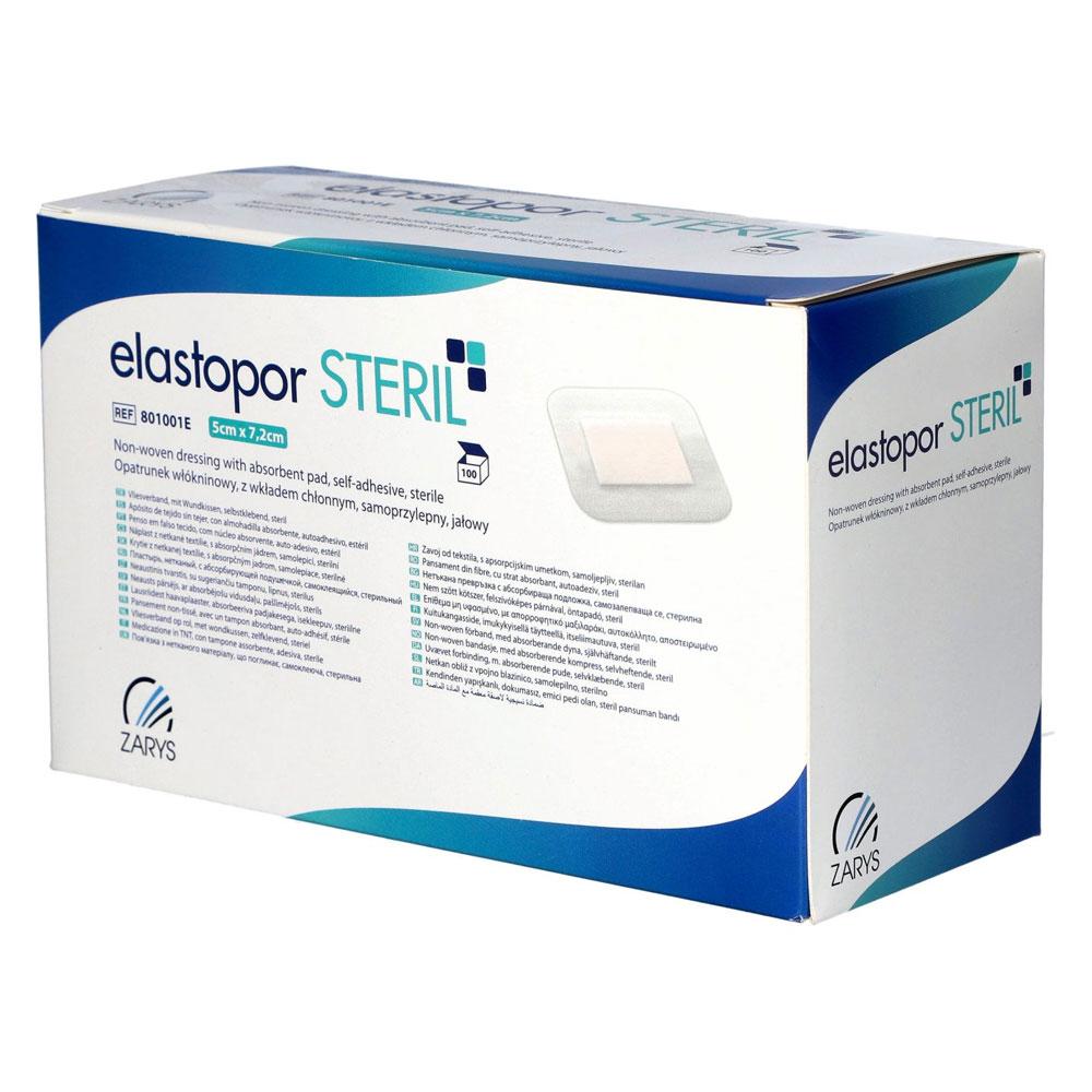 Elastopor Steril Nonwoven Dressing 5cm X 7.2cm Self-Adhesive With Absorbent Pad 100 Pcs
