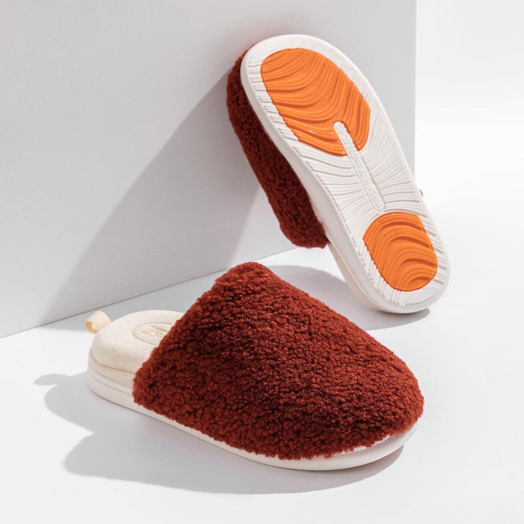 Detachable Winter Indoor Non-Slip Furry Velvet Waterproof Slippers for Couples