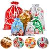5Pcs Santa Claus Christmas Drawstring Gift Bags Snowman Christmas Sacks Xmas Supplies