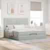 Ottomanenbett mit Matratze Hellgrau 160x200 cm Samt