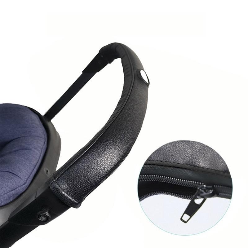 Pram Handle PU Cover Baby Pushchair Armrest Handle Sleeve Pushchair Handlebar Sleeve Removable Handle Cover