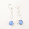 Natural Dark Blue Cat's Eye Sterling Silver Drop Mothers day Earrings Jewelry EE-136-34