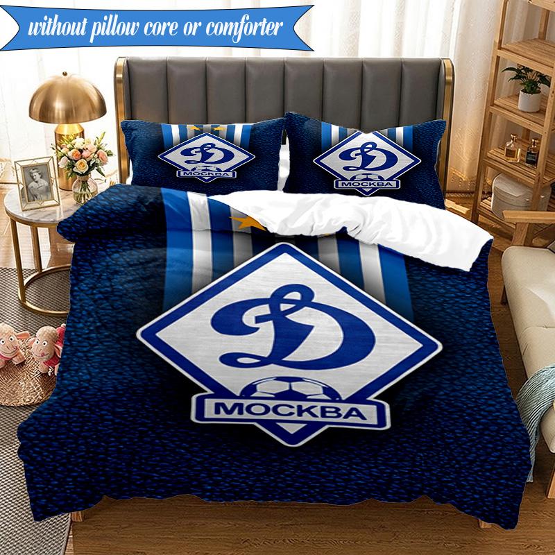 3PCS Dynamo Moscow Football Club Bedding Set 2D Printing (Includes 1 Duvet Cover + 2 Pillowcases Coreless), Bedroom decor,Fan gift