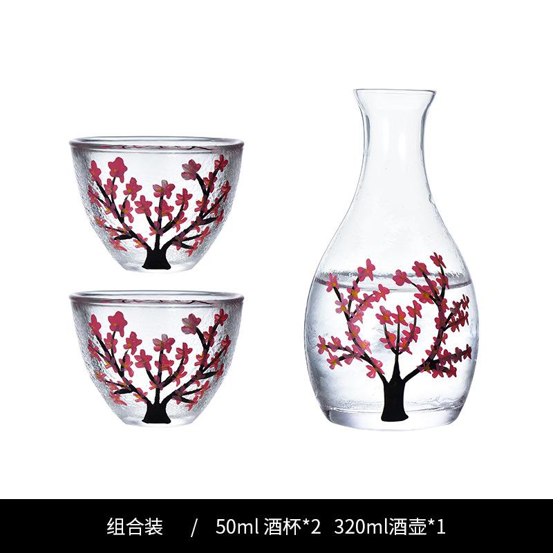 Japanischer Stil Sakura Weingläser Weindekanter Sake Krug Set Haushalt Weinwärmer Hotel Hochzeit Restaurant Bar Glas Set Geschenk