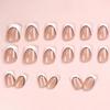 Elegant Light Pink Crescent Edge Nail Art – Simple High-End European & American Style Fake Nails