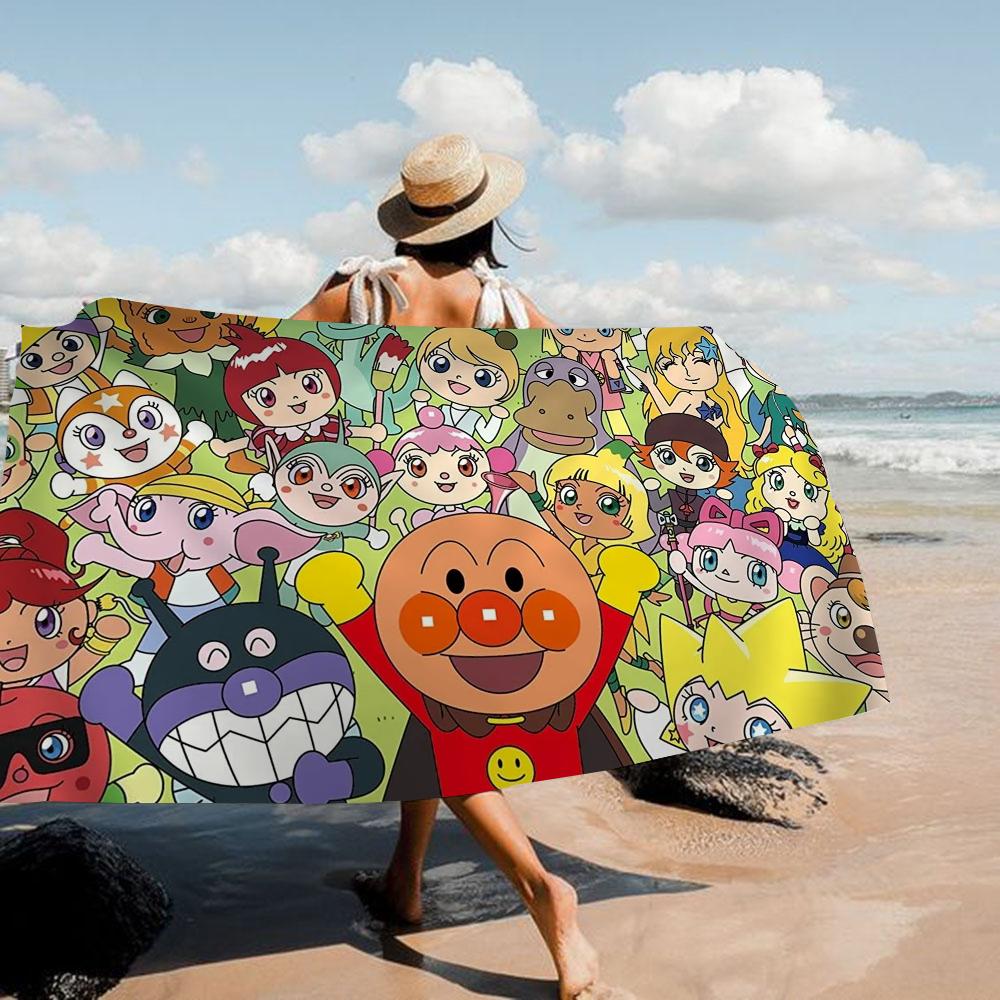 C-Children A-Anpanman Cartoon Beach Towel Cute Kawaii Room Decor Bath Girls Children Hand Towels For Bathroom Shower
