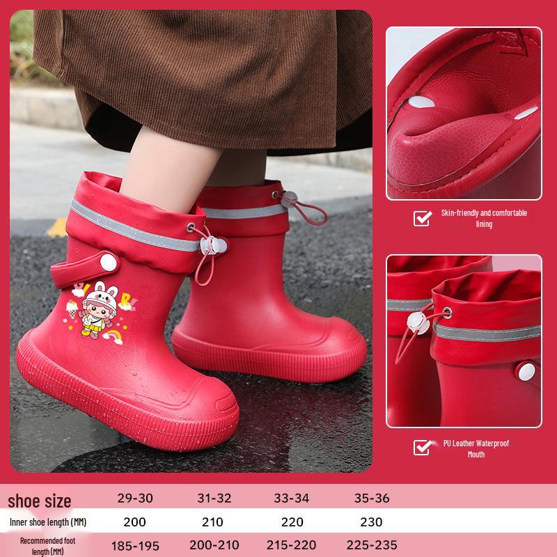 2026EVA Cute Cartoon Soft Sole Rain Boots for Kids - Waterproof & All-Season for Boys and Girls