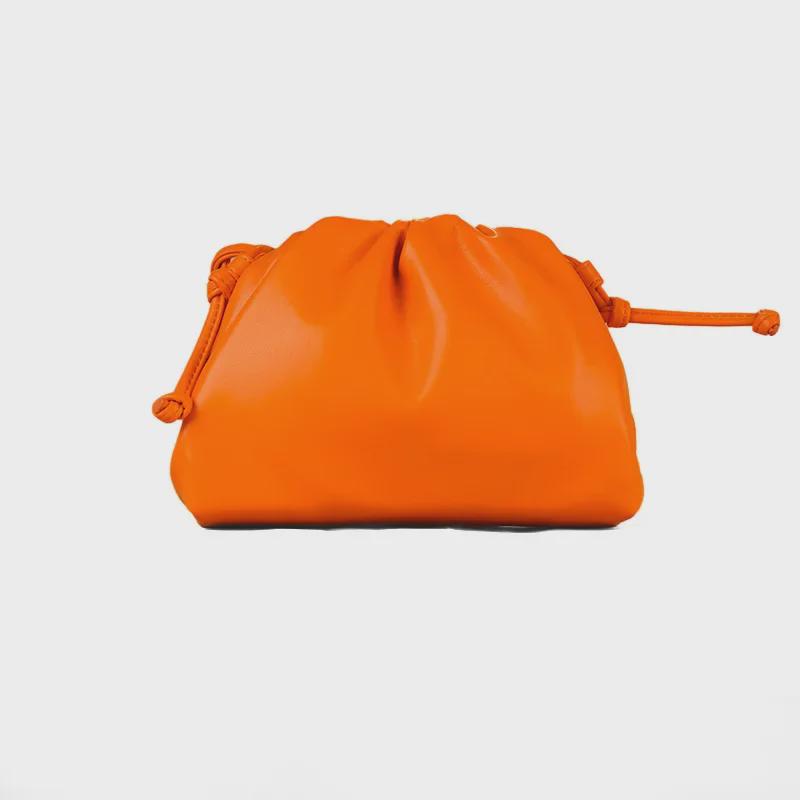 Women's 2024 Soft Leather Pleated Handbag - Evening, Shoulder, and Messenger Bag with Solid Color Texture.