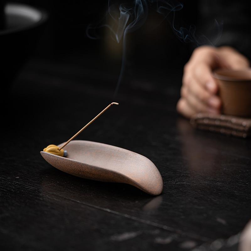 Hand-kneaded Rock Mud Tea Scoops Ceramic Spoon Shovel Chinese Kung Fu Incense Accessories Tea Ceremony Teaware Kitchen Household