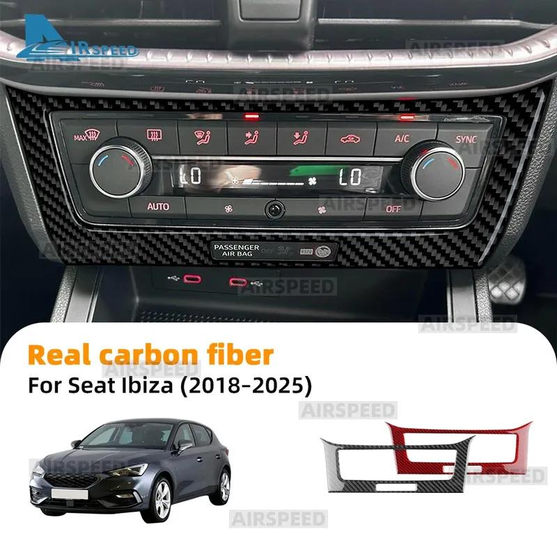 Real Soft Carbon Fiber Sticker LHD RHD Car Center Console Panel Frame For Seat Ibiza 6F 2018 2024 2025
