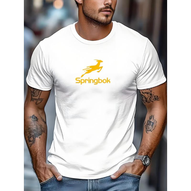 European Size Men'S Casual Sports T-Shirt, Print Graphic Tee, Short-Sleeve Round Neck Shirt, Summer Outdoor Men'S Clothing, Breathable Mesh T-Shirt