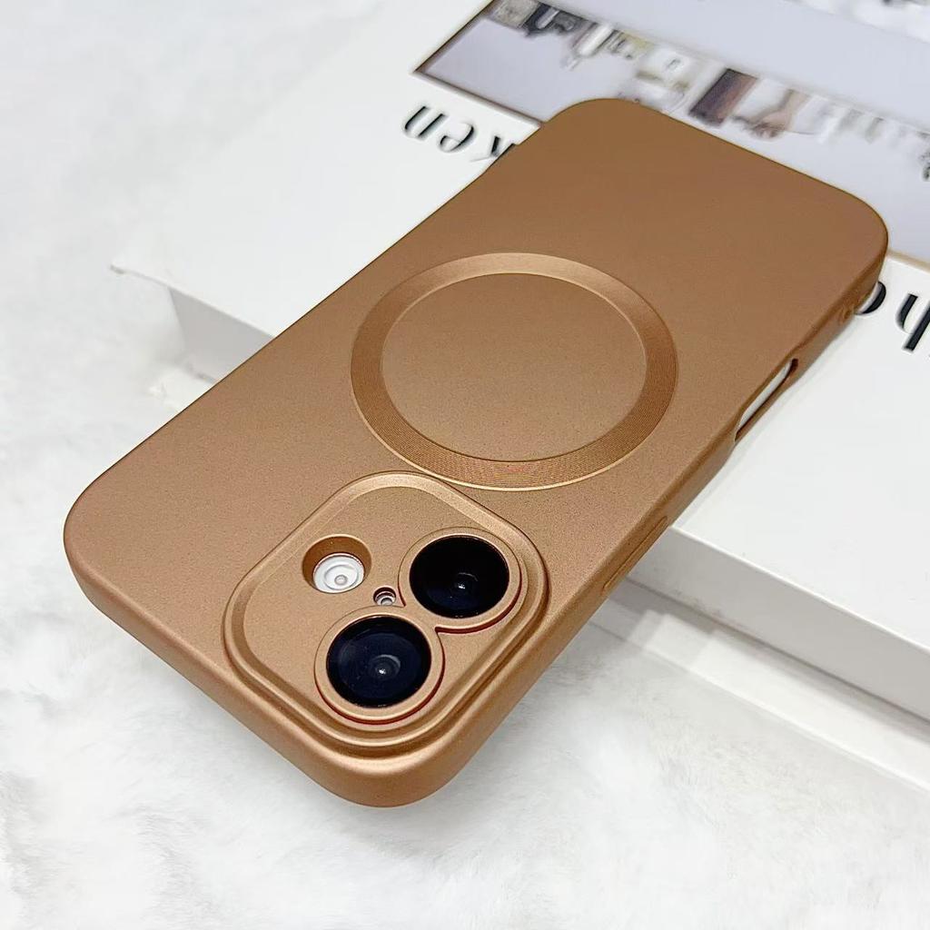 Suitable for IPhone15 Paint Magnetic Phone Case with Matte Finish, 14 Apple 16proMax Fully Wrapped Lens Film