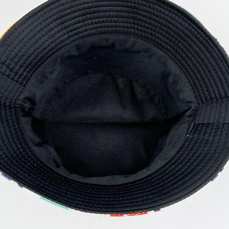 New Double-sided Graffiti Bucket Hat Women's Print Tie-dye Pot Hat Korean Hip-hop Visor Sun Hat