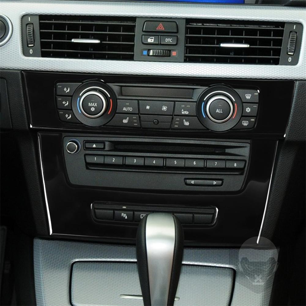 Car Interior Air Conditioning CD Control Panel Cover Trim Sticker For BMW 3 Series E90 E92 2005-2012 Styling Car Accessories
