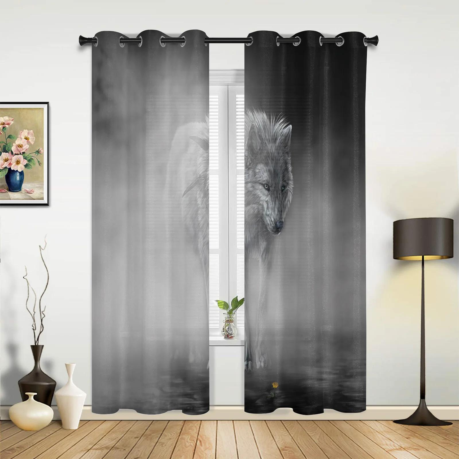 

Шторы Животное Белый Волк для Спальни Гостиной Драпировка Кухня Детская Комната Занавеска для Окна Современный Домашний Декор 135W x 60H(cm) x1