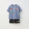Cartoon Car T-shirt+shorts 2 Pieces Children's Boys' Fashionable Short Sleeved Sportswear