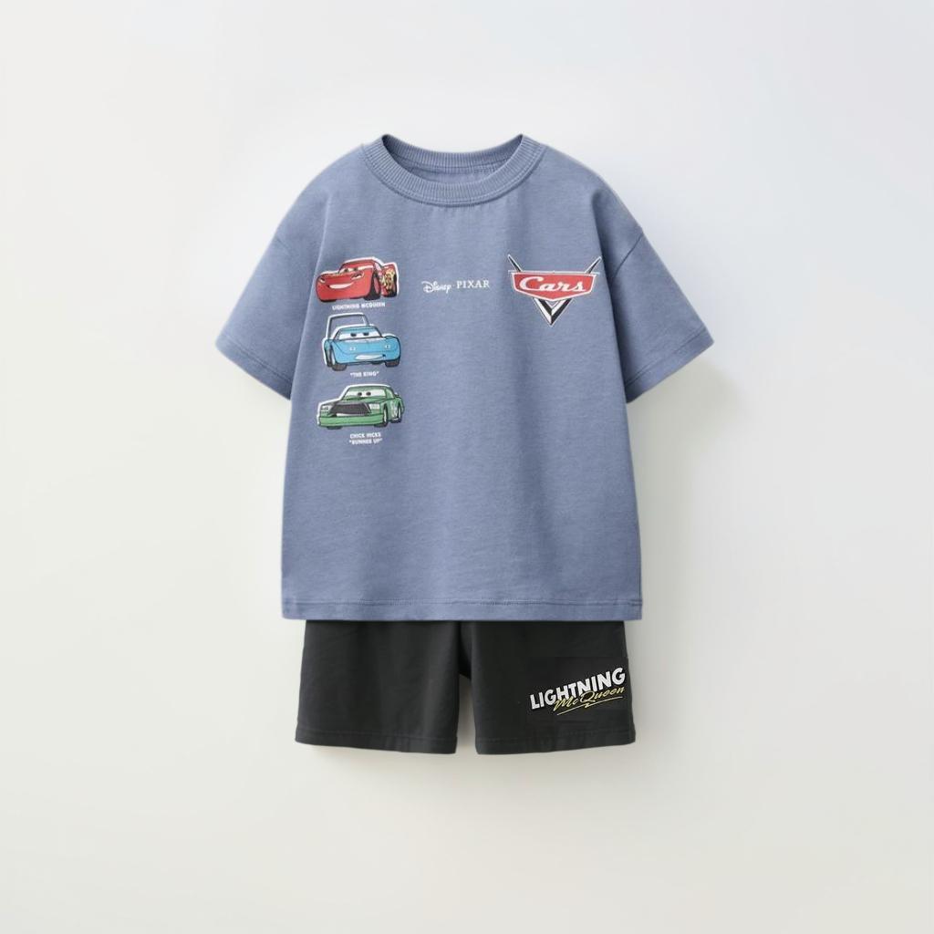 Cartoon Car T-shirt+shorts 2 Pieces Children s Boys Fashionable Short Sleeved Sportswear 100