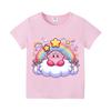 Kirby Neues T-Shirt für Kinder Spielfigur Tee Top Kawaii Anime Kleidung Mode Cartoon Kurzarm Kinder Lockere Kleidung Geschenk