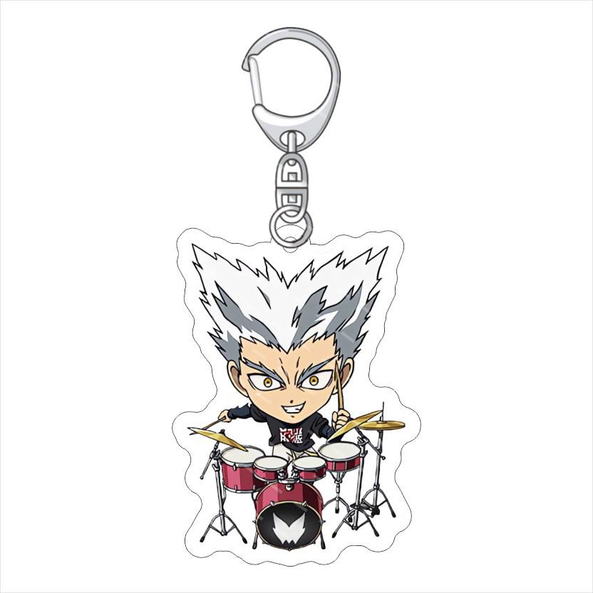 One-Punch Man Characters Acrylic Keychain: King, Saitama, Genos & Garou Charm