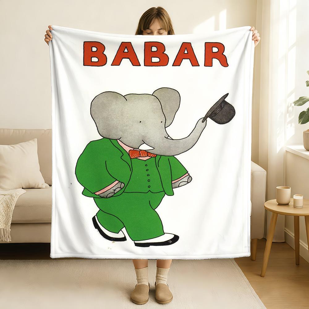 

Cartoon Babar the Elephant Blanket Soft and Skin Friendly For Couch Bed Napping Bedspread All Seasons Comforter 75cmx90cm