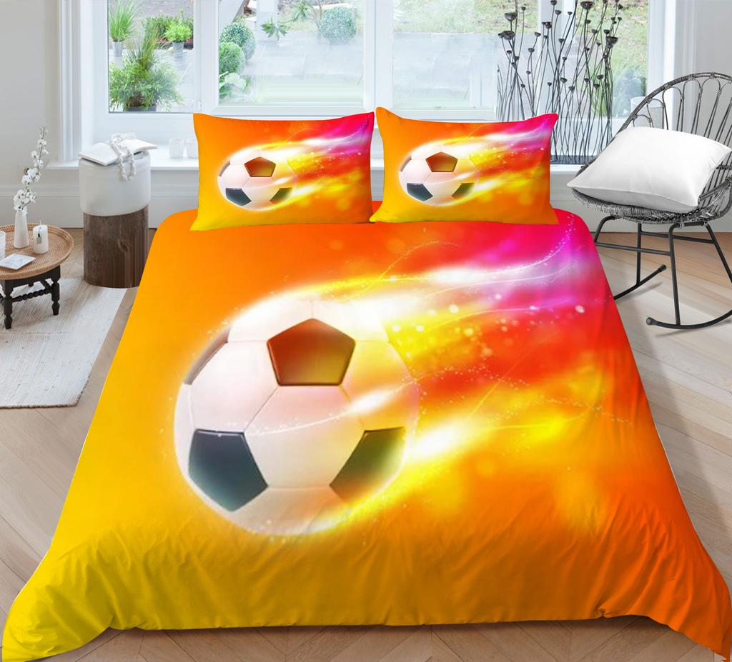 Quilt Cover Pillowcase Two Or Three-Piece Football Series 3D Digital Printing Polyester