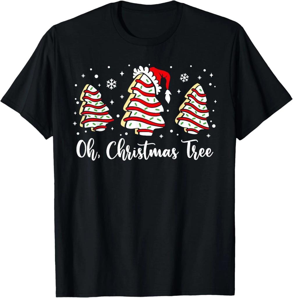 Groovy Oh Christmas Tree Cakes Debbie Becky Jen Cake Lovers T- Shirt