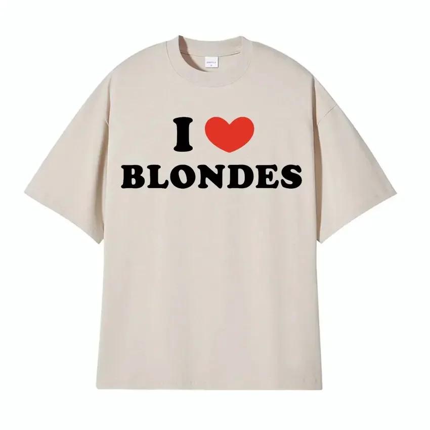 I Love letter printed Tshirt fashionable casual round neck short sleeved Tshirt Womens casual versatile Tshirt street wear S
