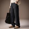 High-end old money Fengtencel linen drape casual pants men's summer thin splicing loose straight wide-leg pants
