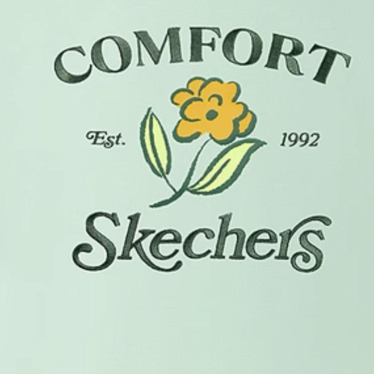 Skechers Fashion Casual Comfortable Versatile Short Sleeve T-Shirt Women tops Lily-Green L225W185-0215